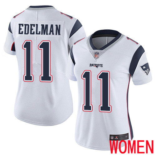 New England Patriots Football 11 Vapor Limited White Women Julian Edelman Road NFL Jersey
